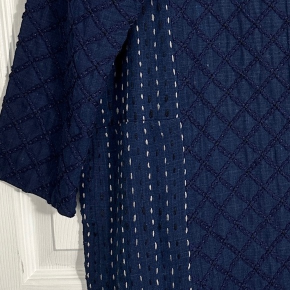 Umber & Ochre reversible dress, size small, blue/floral, luxury brand, long slv. - Picture 2 of 12